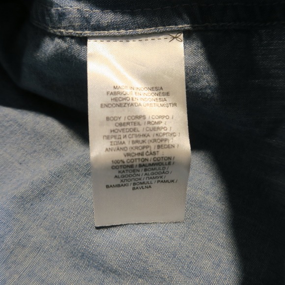 Lauren Ralph Lauren Tie Front Chambray Shirt Long Sleeve ASO Darla Queen Sugar - Picture 8 of 10